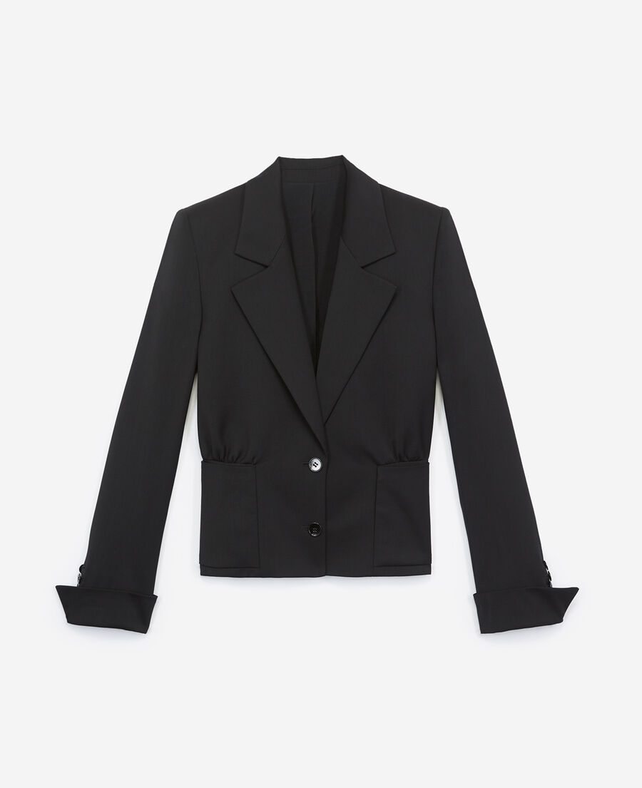 cropped formal black jacket