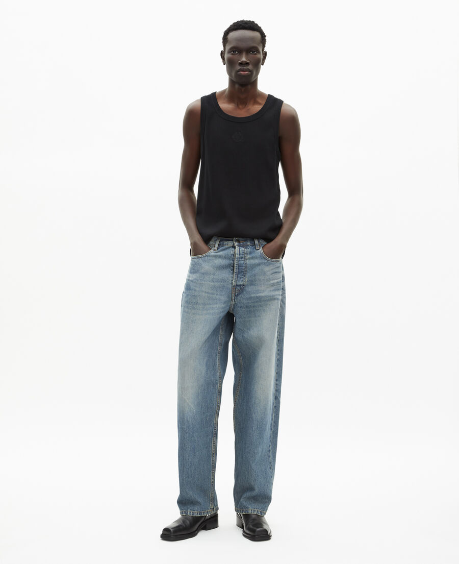 The Kooples MEN USED RAPIECE light blue straight jeans
