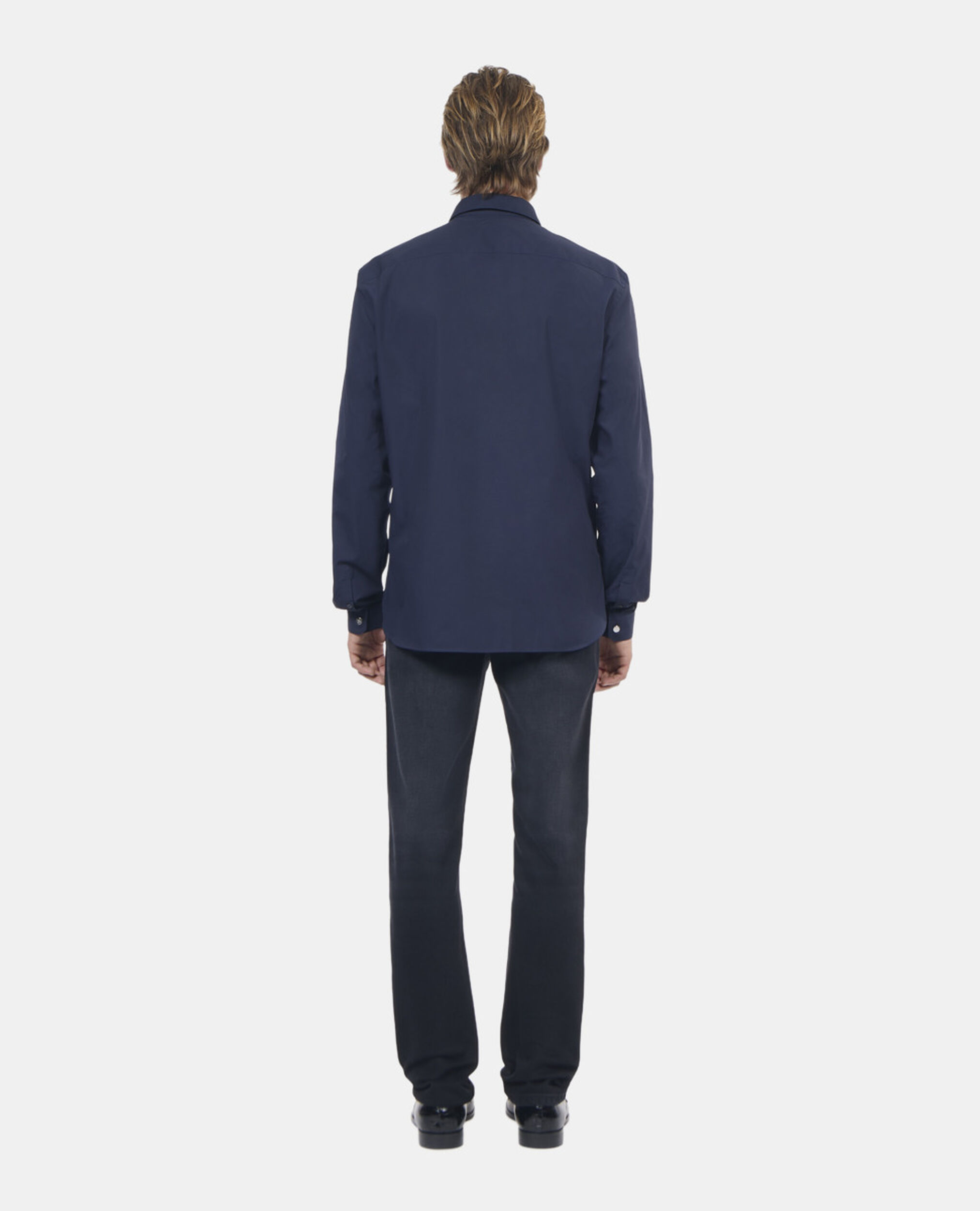 Navy blue poplin shirt, NAVY, hi-res image number null