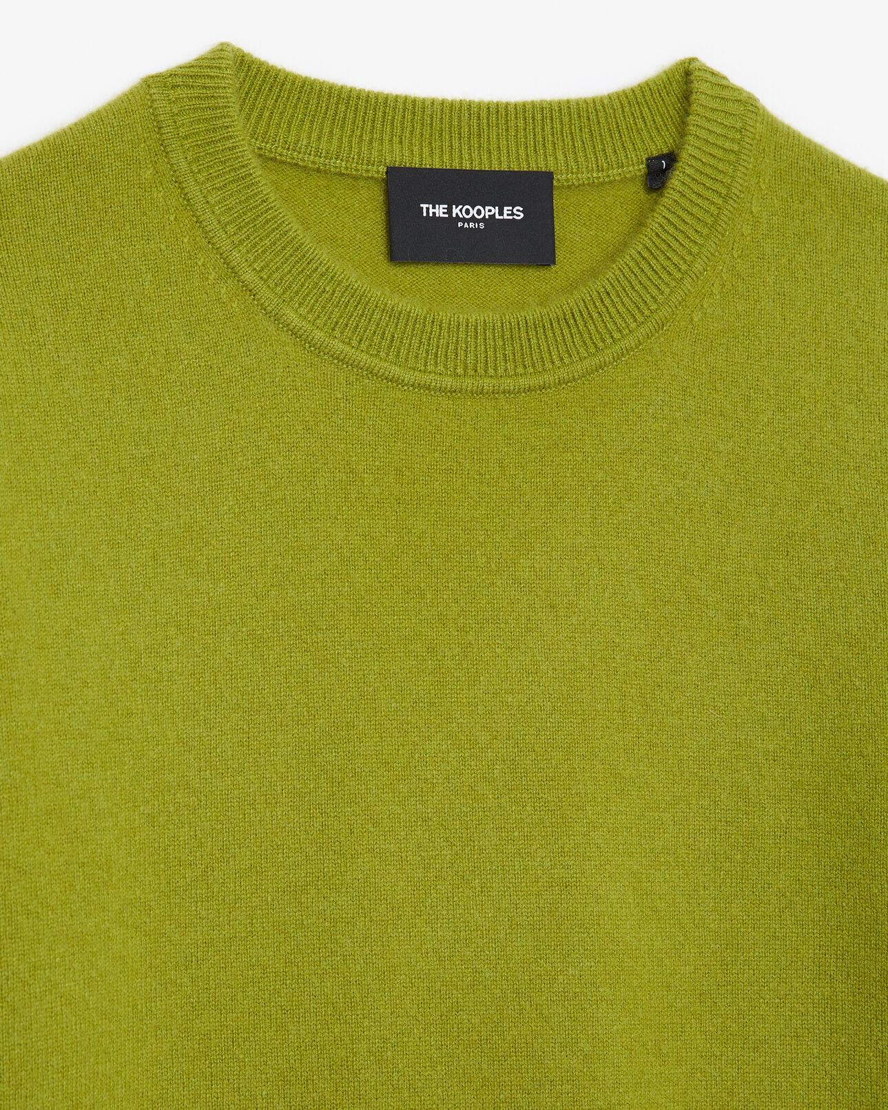The Kooples FEMME GREEN pull cachemire vert ajusté col rond