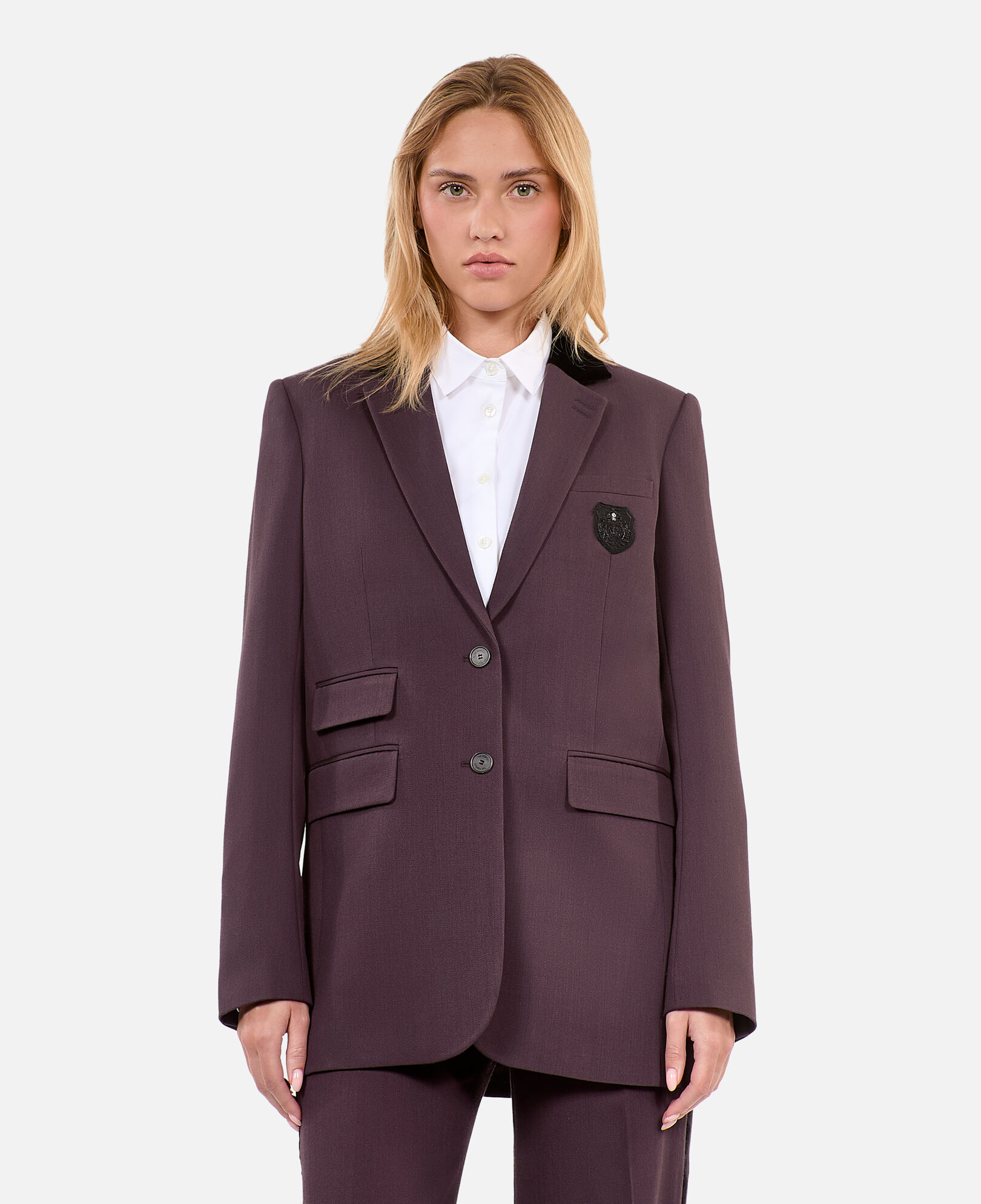 The Kooples WOMEN BROWN brown wool suit jacket