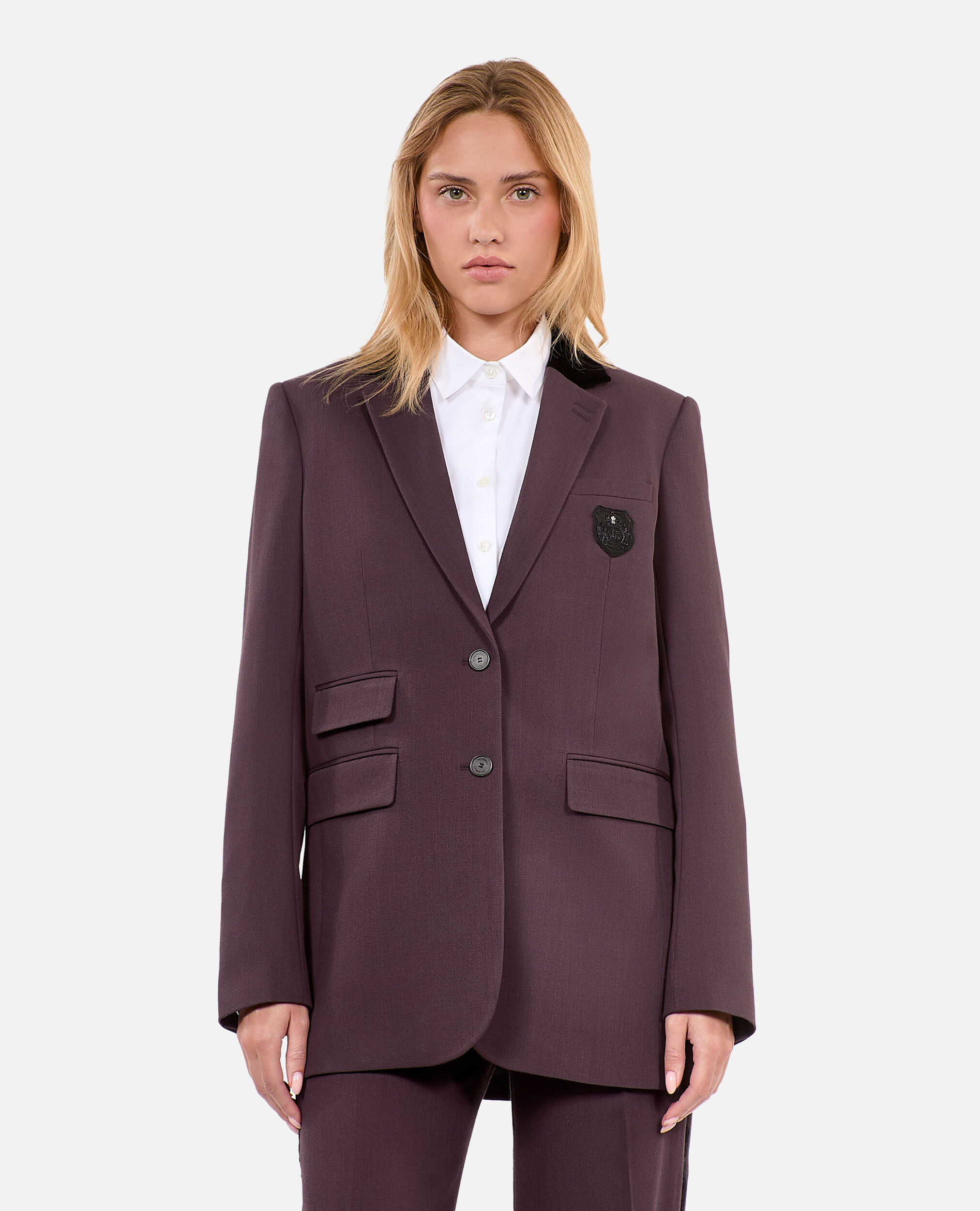 Brown wool suit jacket, BROWN, hi-res image number null