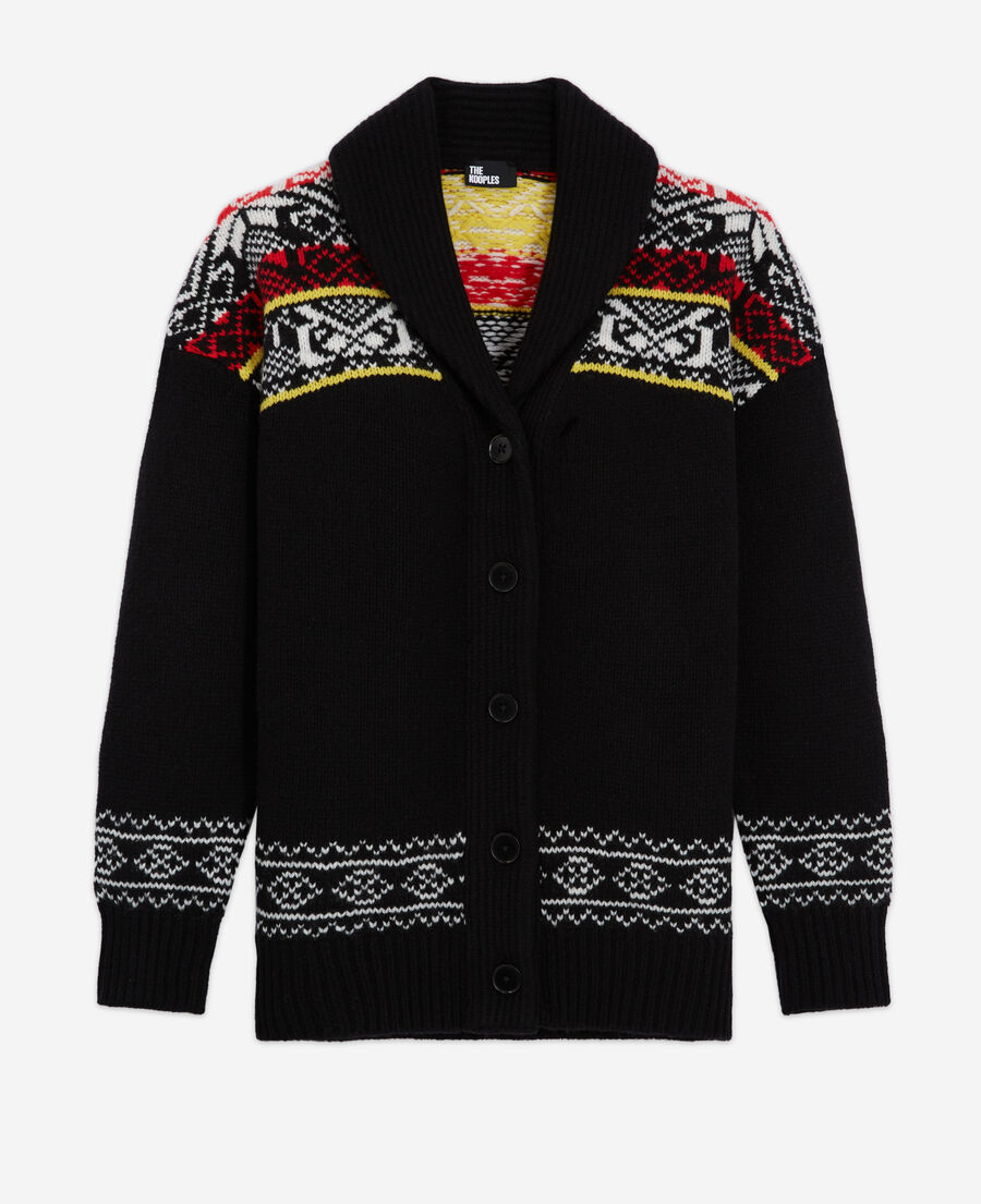 cardigan en laine à motifs