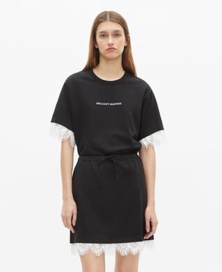 The Kooples WOMEN BLACK short skirt with black lace