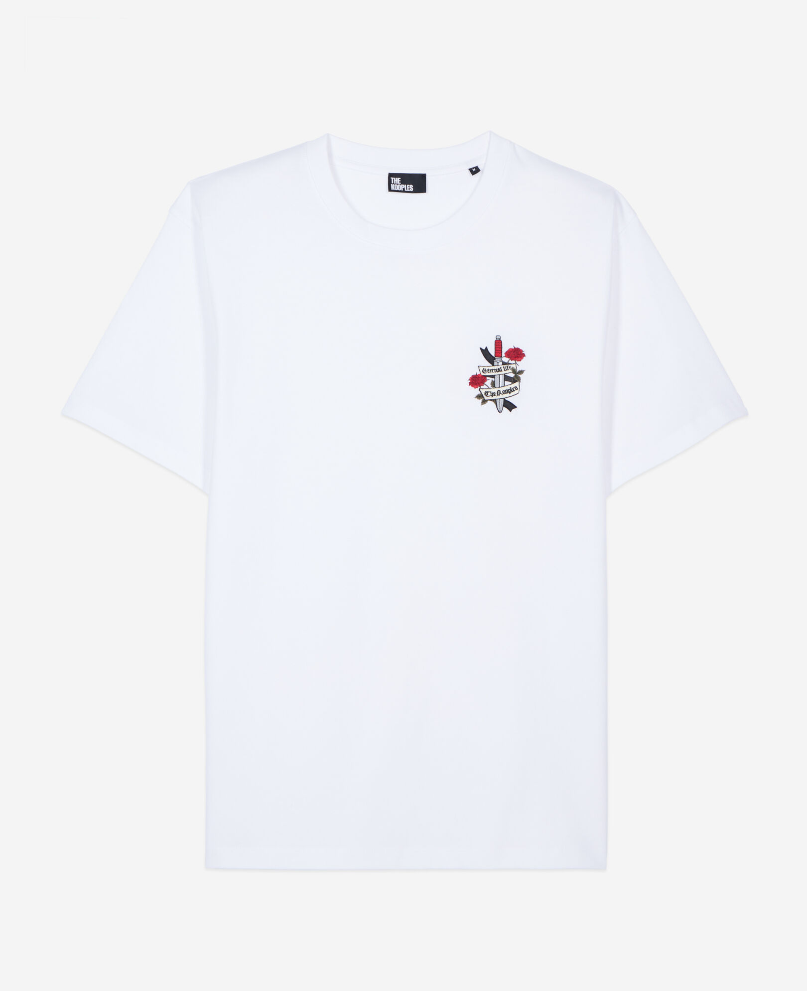 The Kooples MEN WHITE white t-shirt with eternal life embroidery