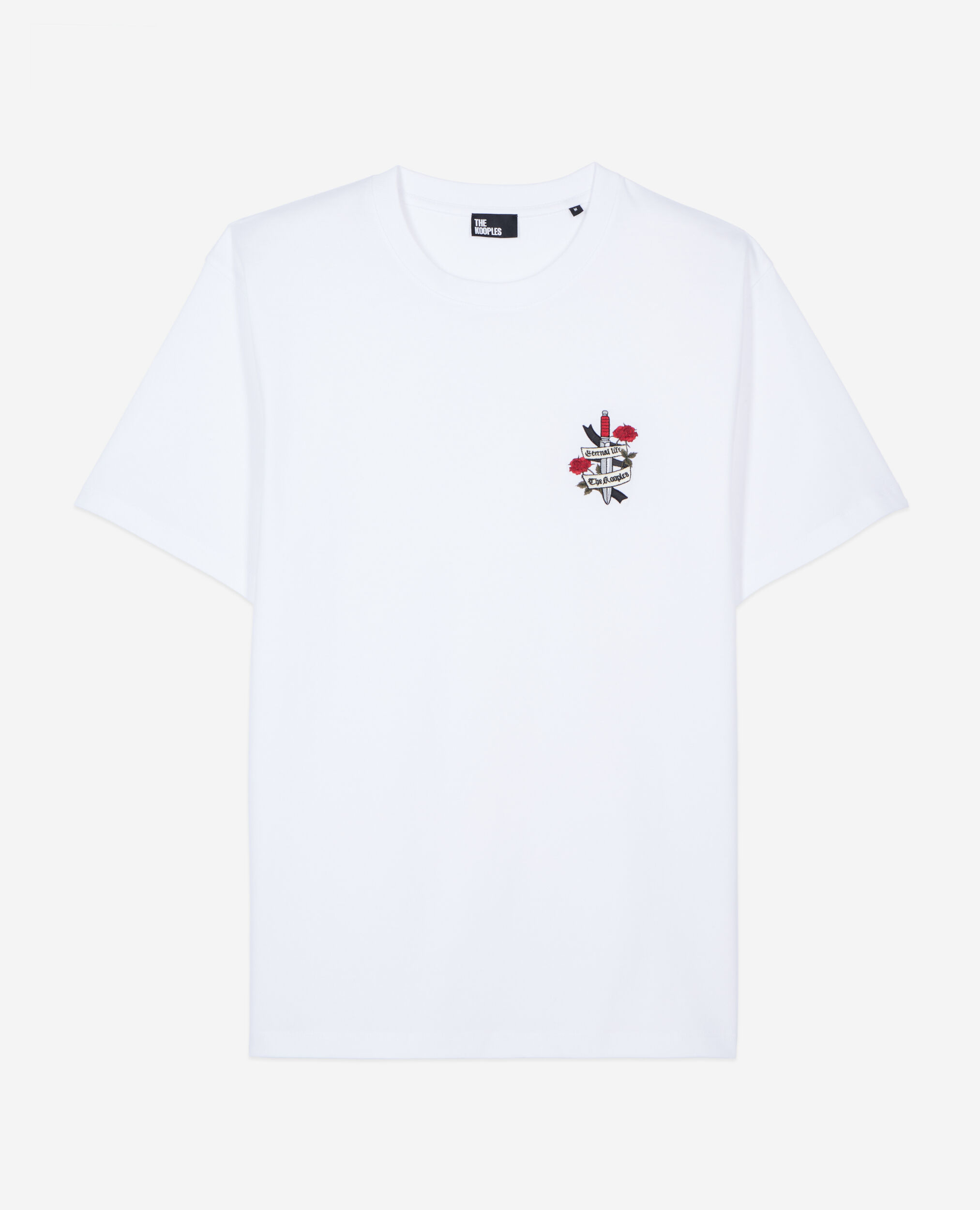 White t-shirt with Eternal life embroidery, WHITE, hi-res image number null