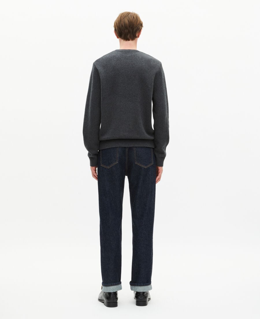 The Kooples HOMME DARK GREY MELANGE pull t&ecirc;te de mort gris clair