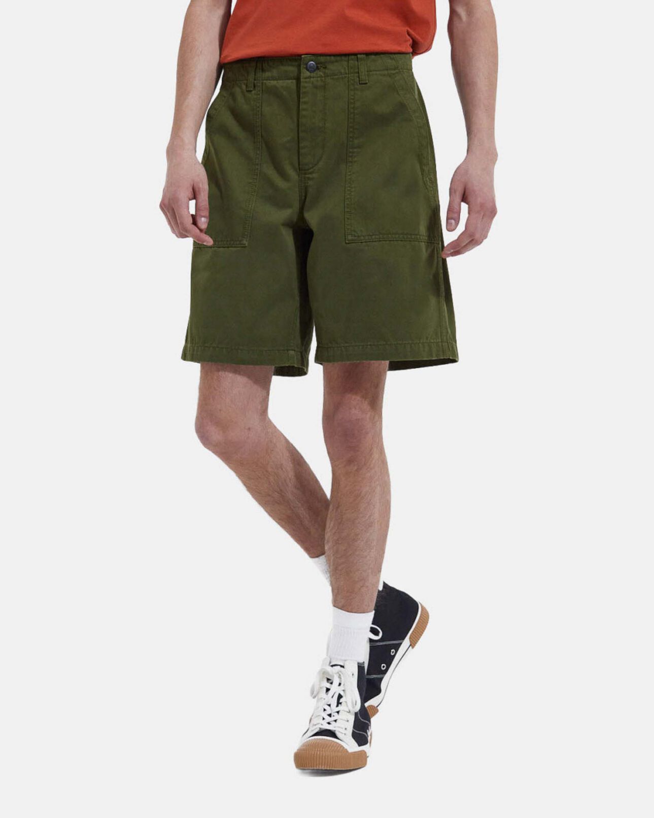 The Kooples HOMME KAKI short kaki coton long quatre poches
