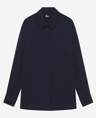 The Kooples FEMME NAVY chemise en soie marine