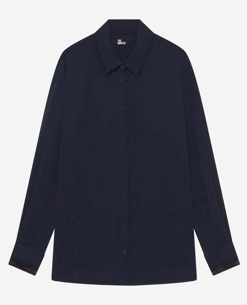 The Kooples F NAVY navy silk shirt