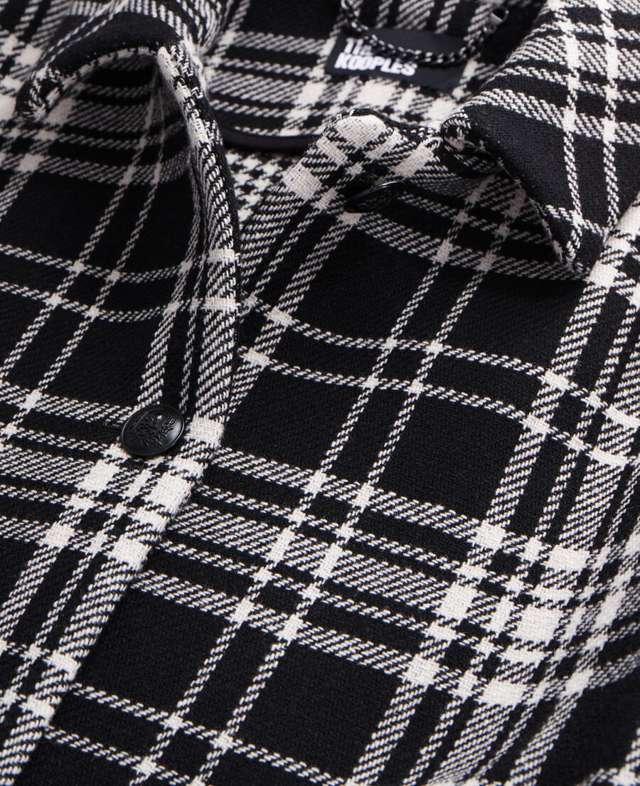 Long checkered coat in wool blend The Kooples US