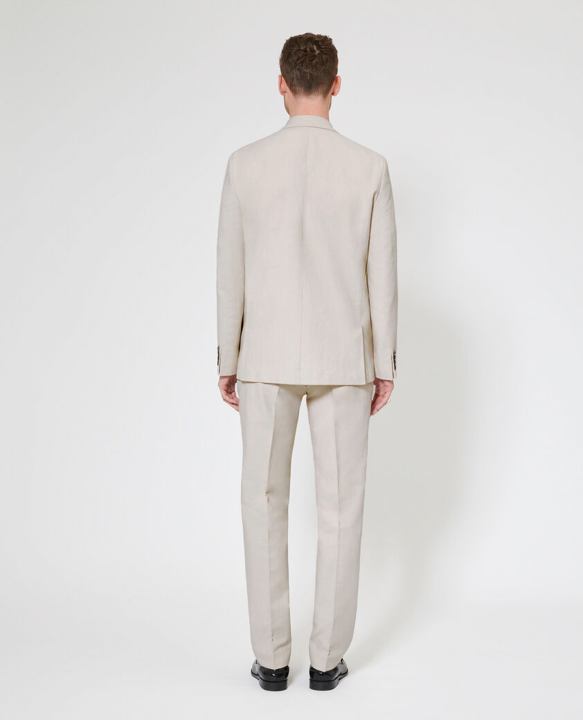 The Kooples HOMME LIGHT BEIGE veste de costume en coton lin beige