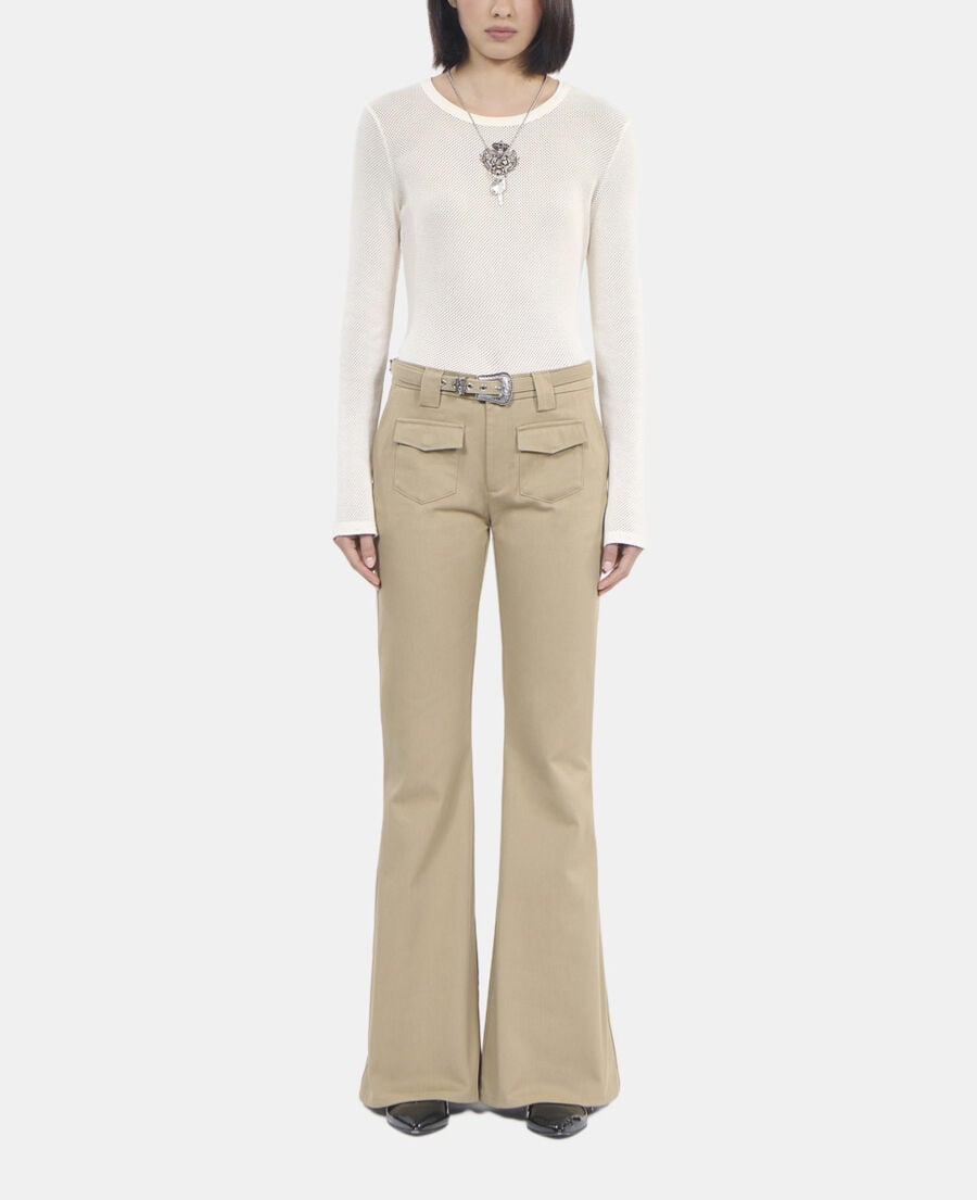 The Kooples FEMME BEIGE pantalon flare beige