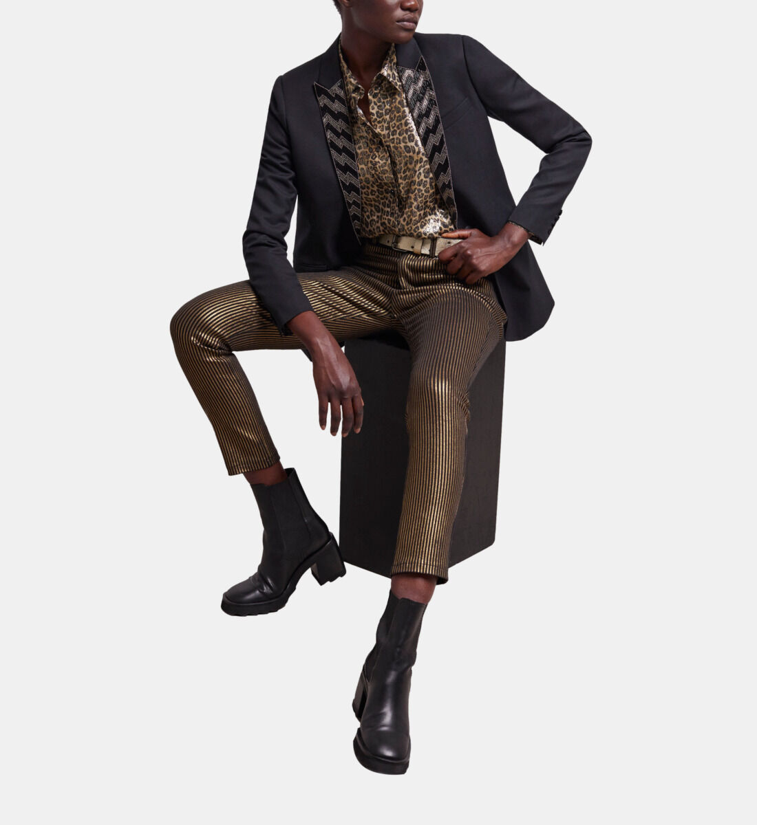 Black jacket with pearl details The Kooples US