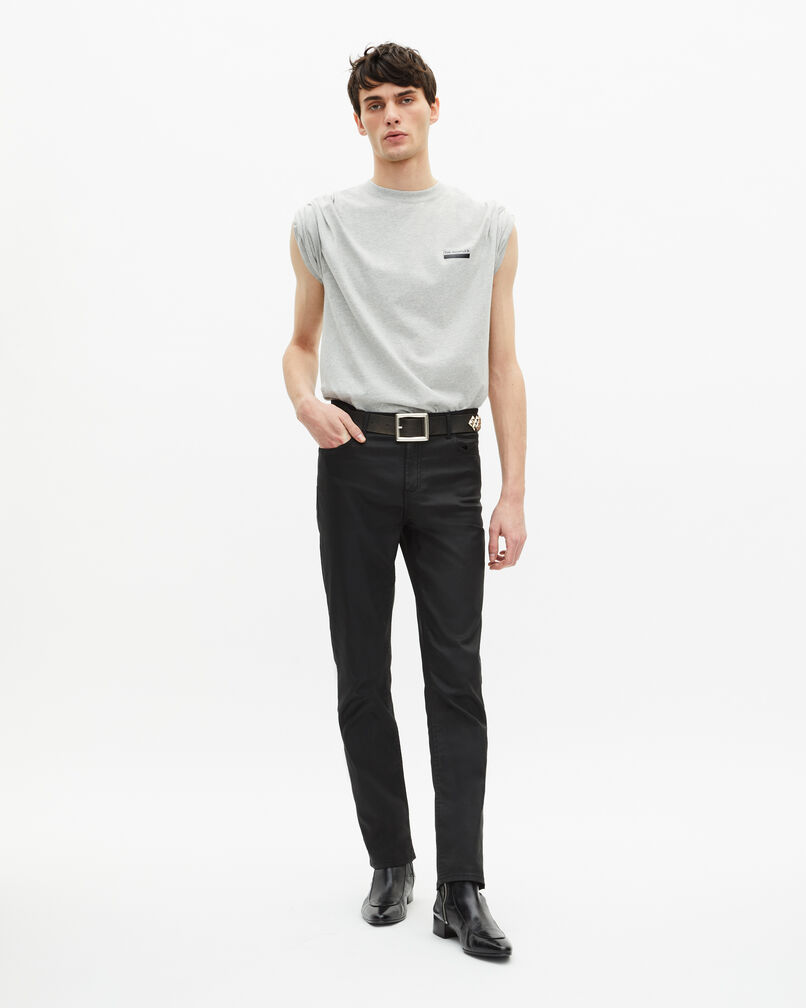 The Kooples HERREN LIGHT GREY MELANGE graues t-shirt mit siebdruck
