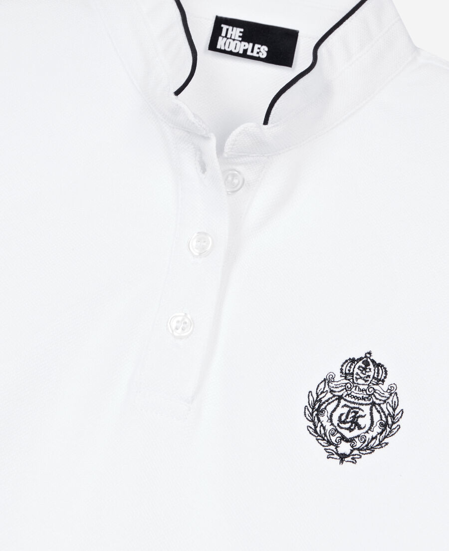 The Kooples F WHITE white piqué cotton polo t-shirt
