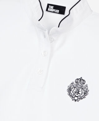 The Kooples F WHITE white piqué cotton polo t-shirt
