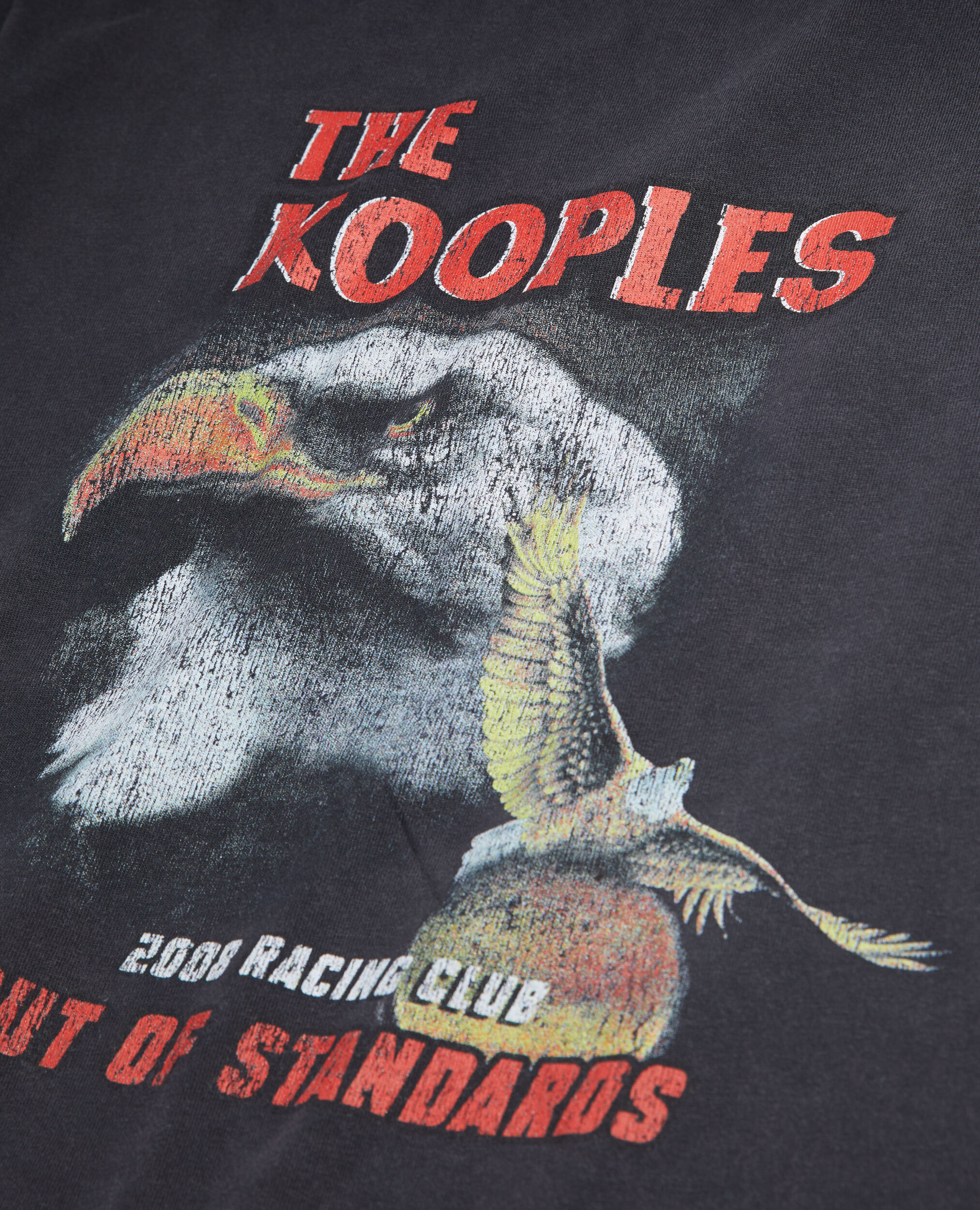 Schwarzes T-Shirt Herren mit „Eagle“-Siebdruck, BLACK WASHED, hi-res image number null