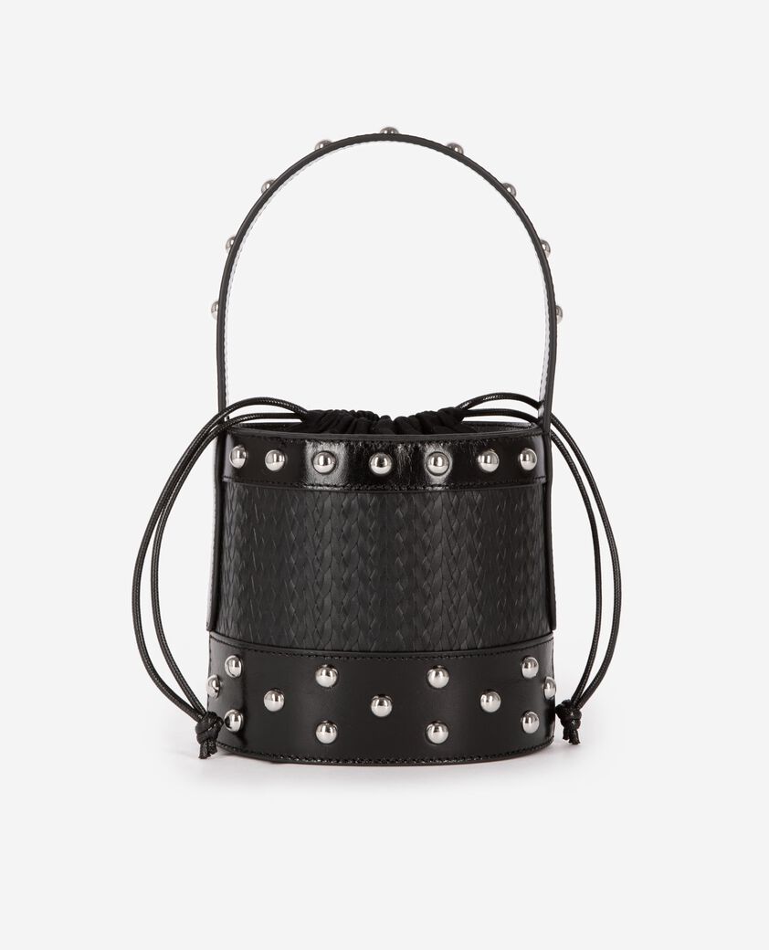 The Kooples FEMME BLACK sac seau &agrave; studs noir