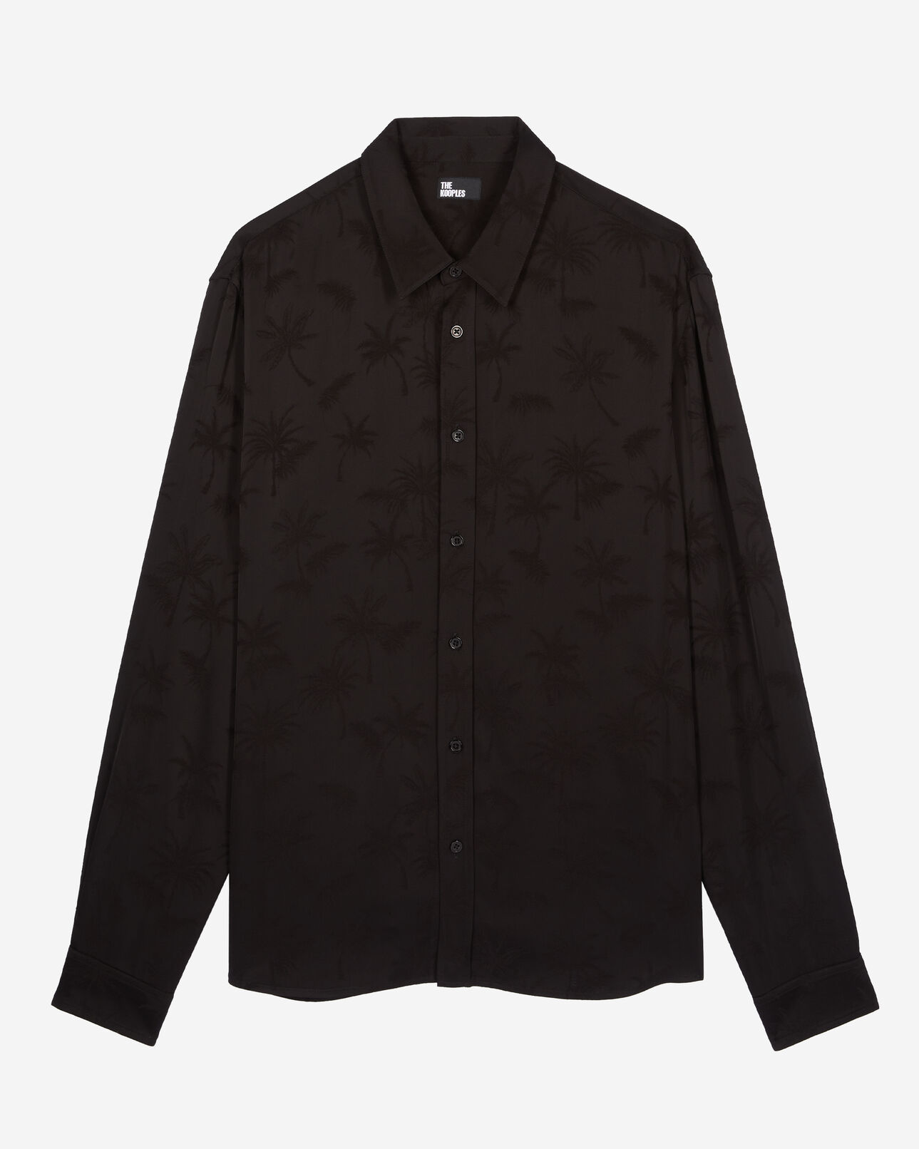 The Kooples MEN BLACK black jacquard shirt with palm trees