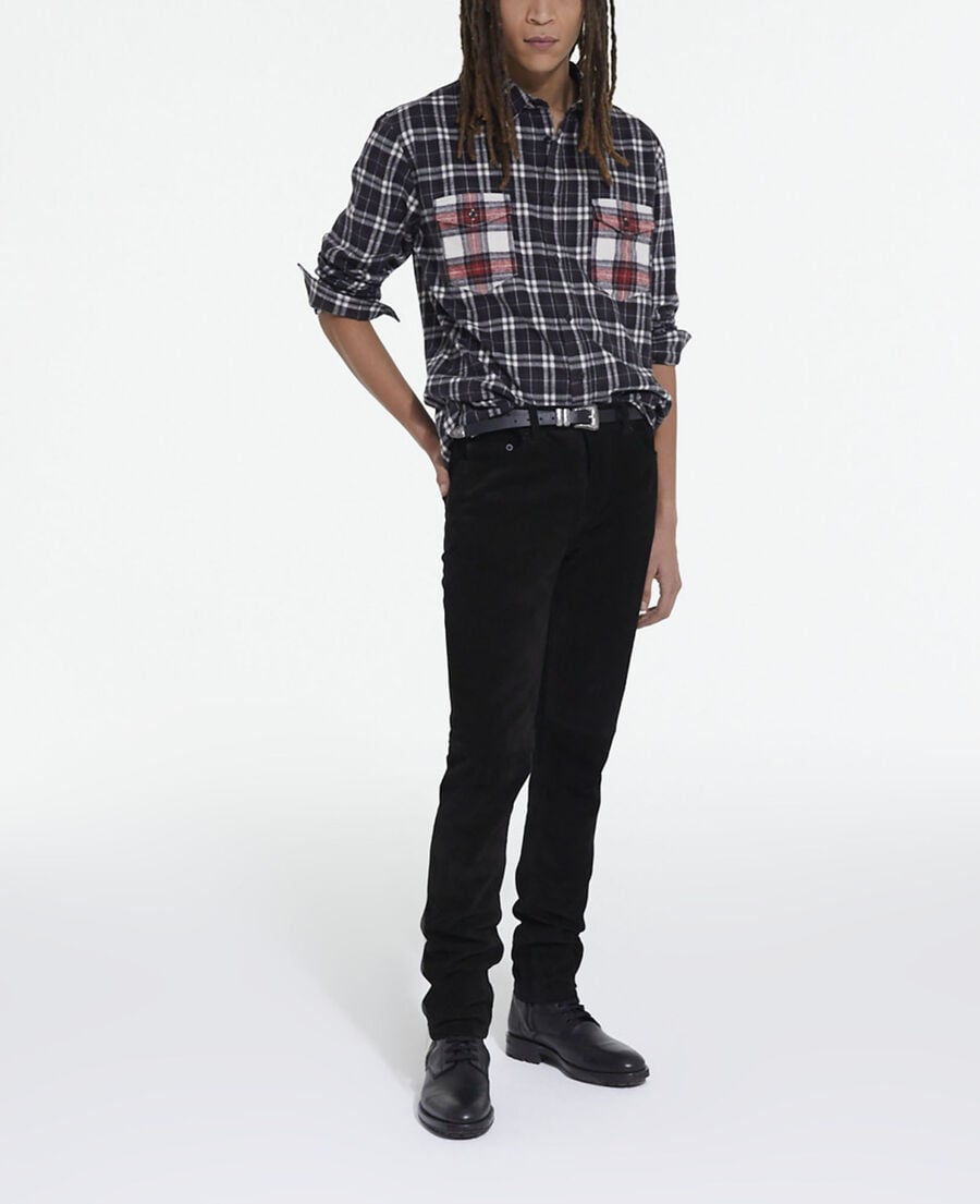 The Kooples MEN BLACK check classic collar shirt