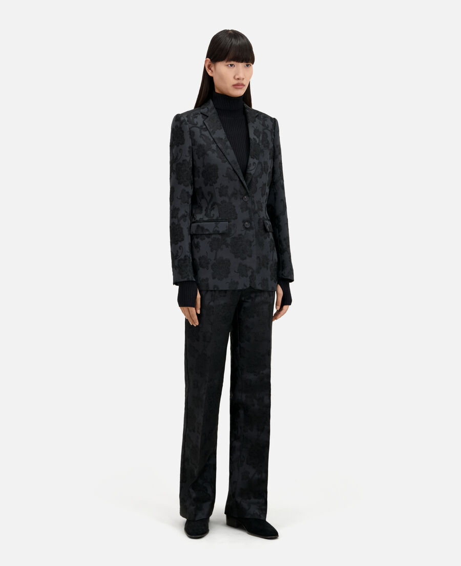 The Kooples FEMME BLACK veste tailleur fleurie noire