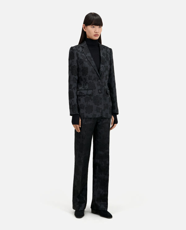 The Kooples FEMME BLACK veste tailleur fleurie noire
