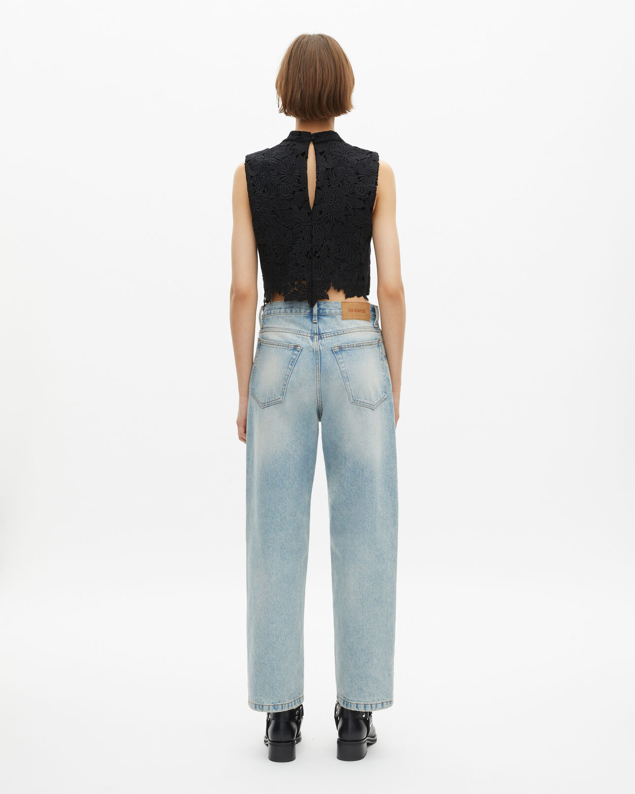 The Kooples MUJER BLUE BLEACHED / NAVY vaqueros azul claro boyfriend