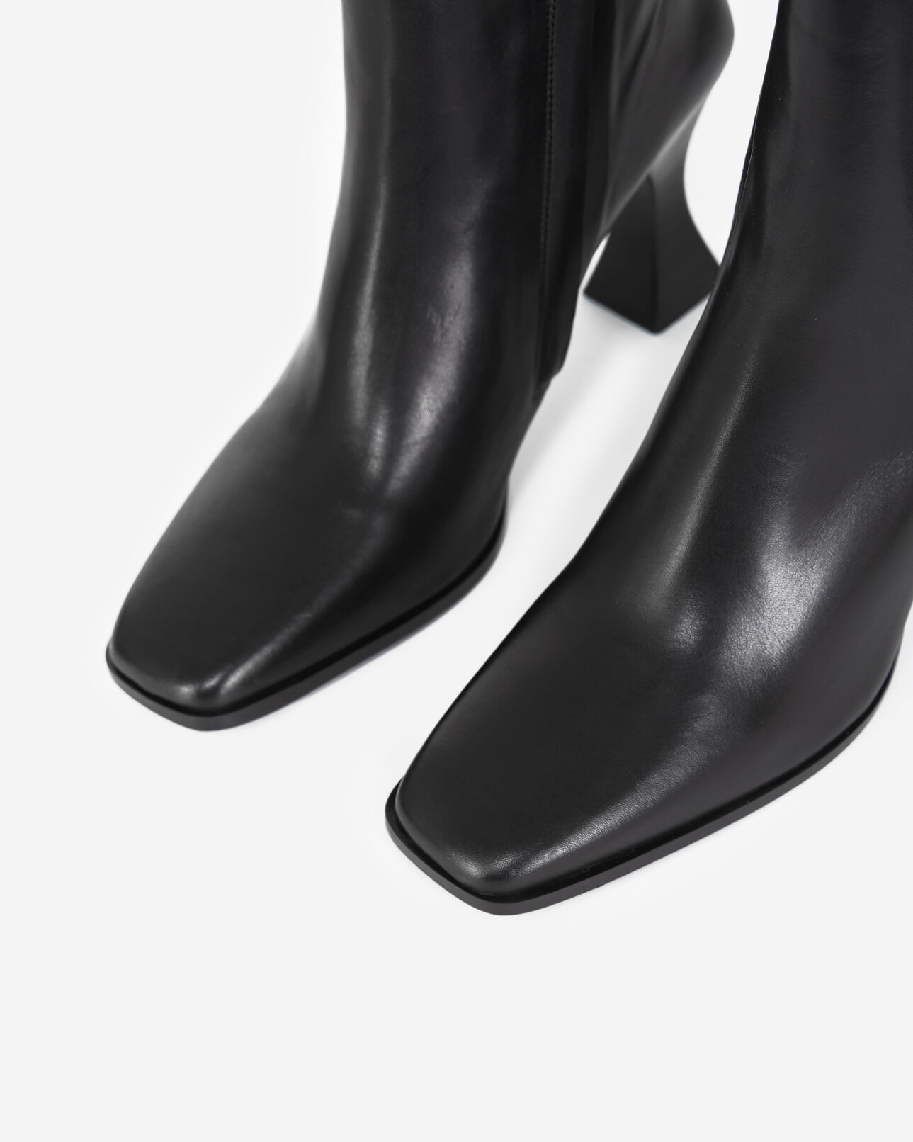 The Kooples FEMME BLACK bottines noires à talons cuir lisse