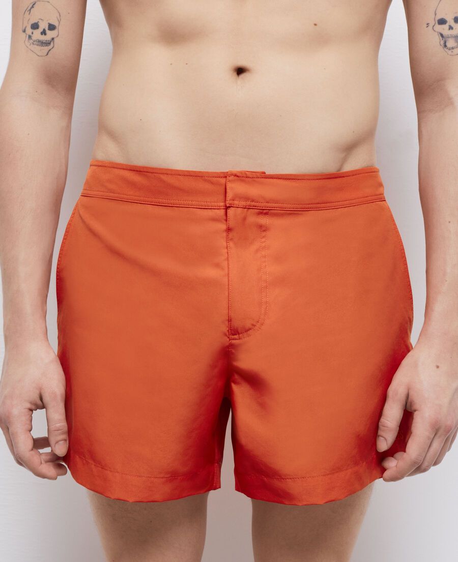 short de bain orange avec logo