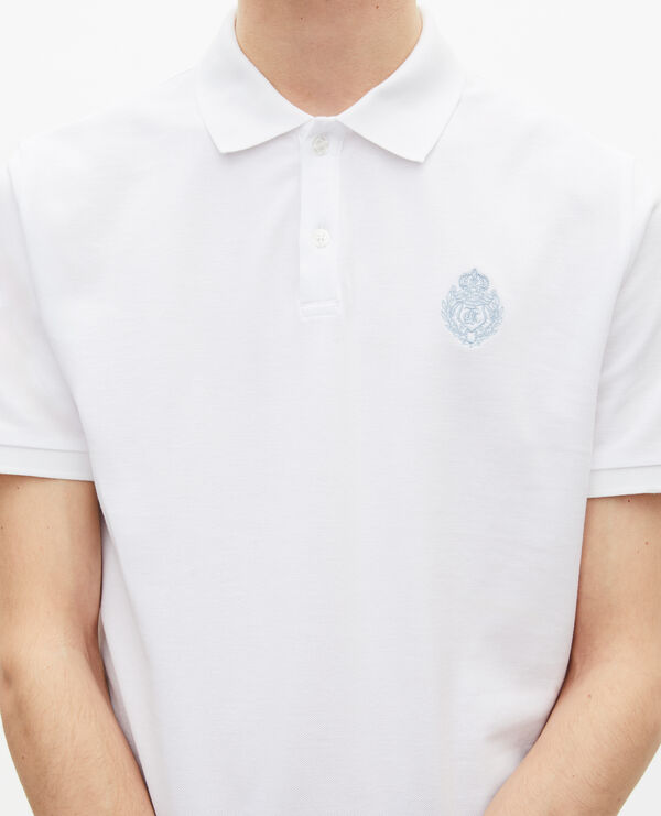 The Kooples MEN WHITE polo shirt in piqué with classic white collar
