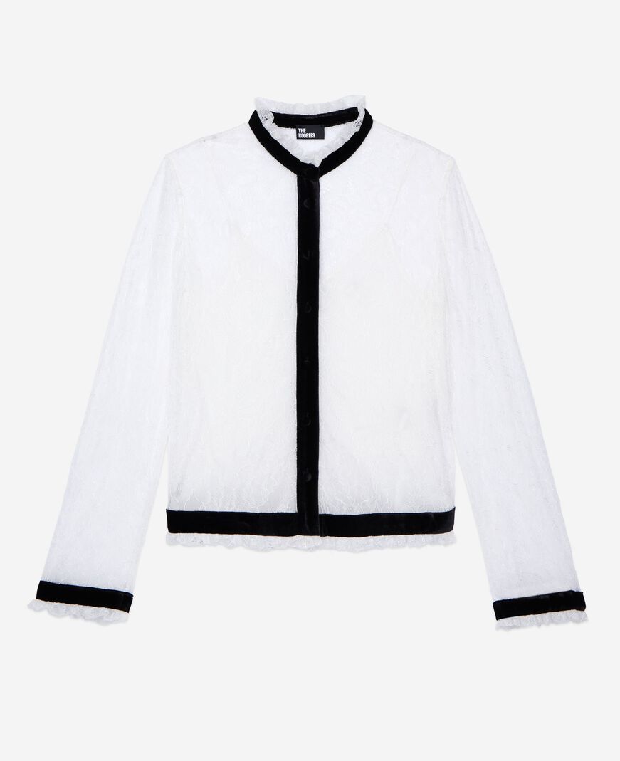 The Kooples WOMEN ECRU ecru lace shirt
