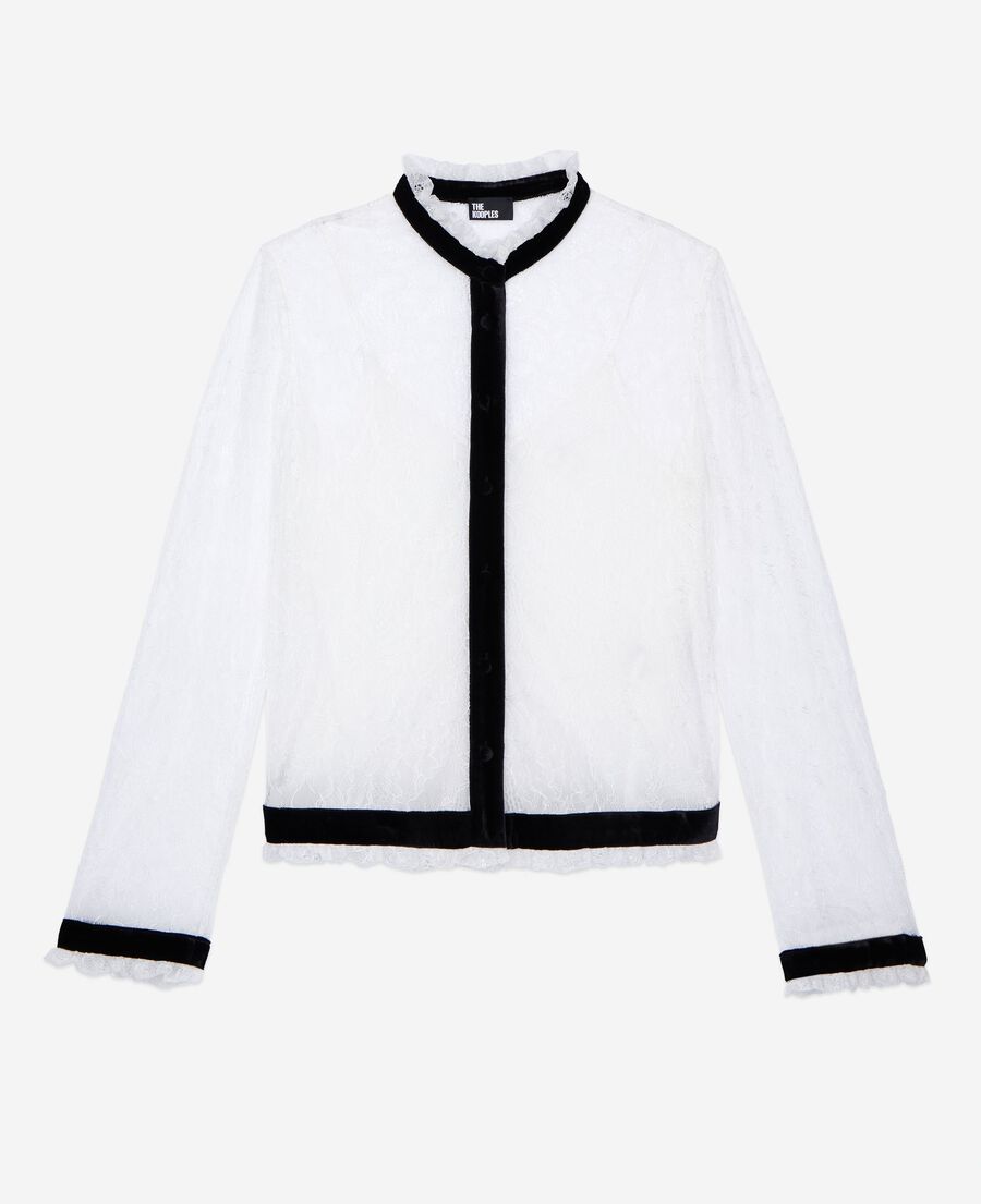 The Kooples WOMEN ECRU ecru lace shirt