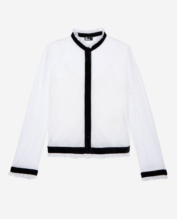 The Kooples DAMEN ECRU hemd aus ecrufarbener spitze