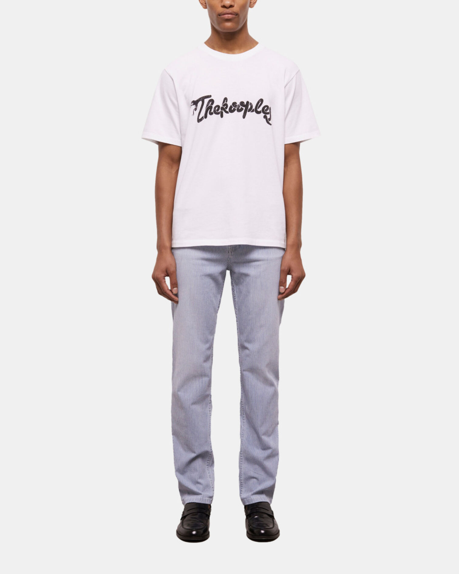 Men's white t-shirt with snake logo print, WHITE, hi-res image number null