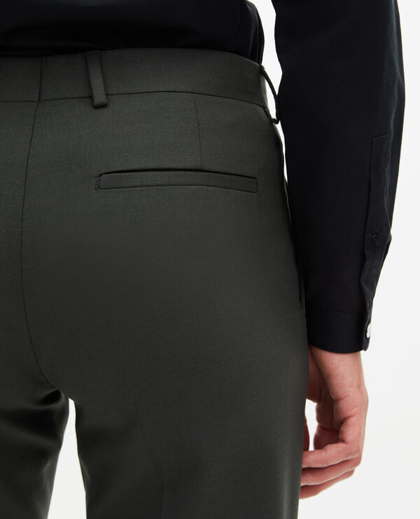 The Kooples HOMME KAKI pantalon de costume en laine kaki coupe ajustée