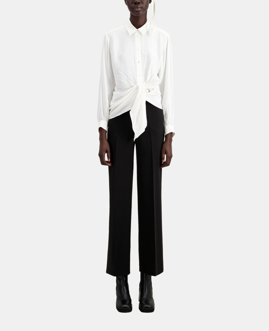 The Kooples DAMEN ECRU ecrufarbenes hemd mit drapierung