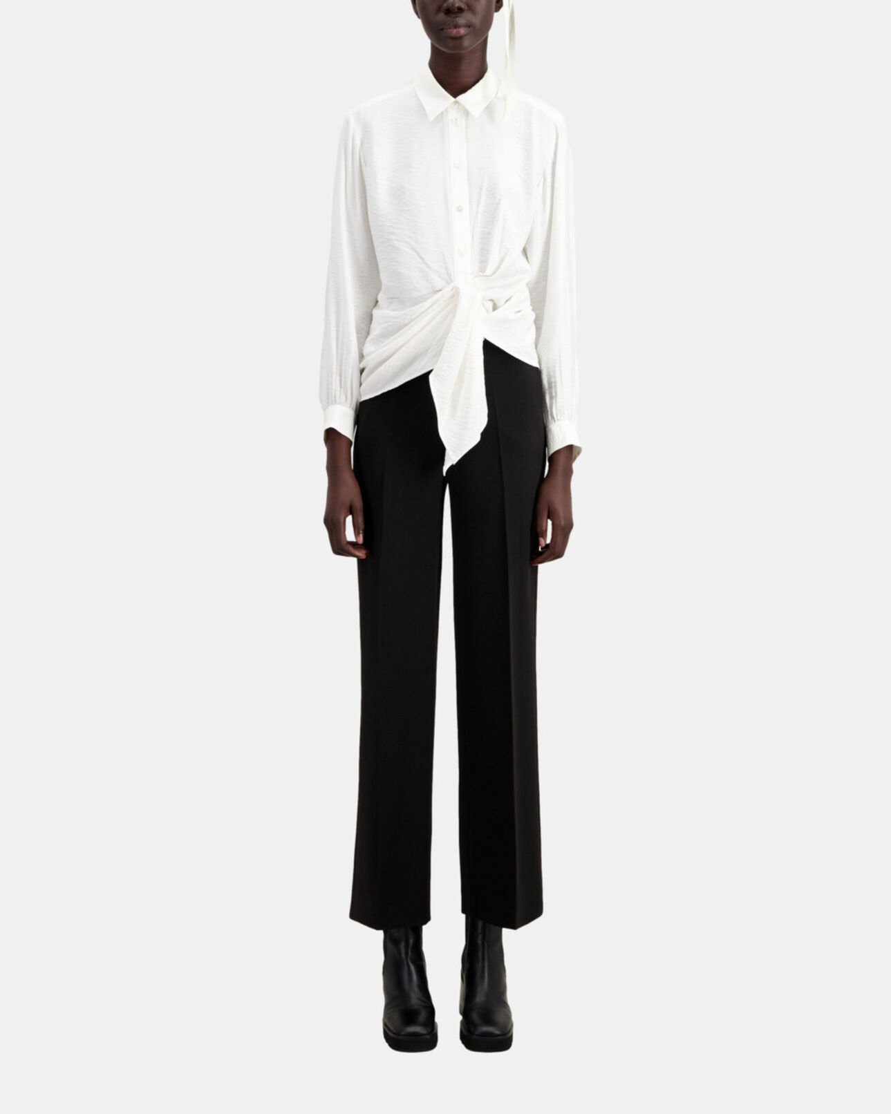 The Kooples WOMEN ECRU ecru shirt with draped effect