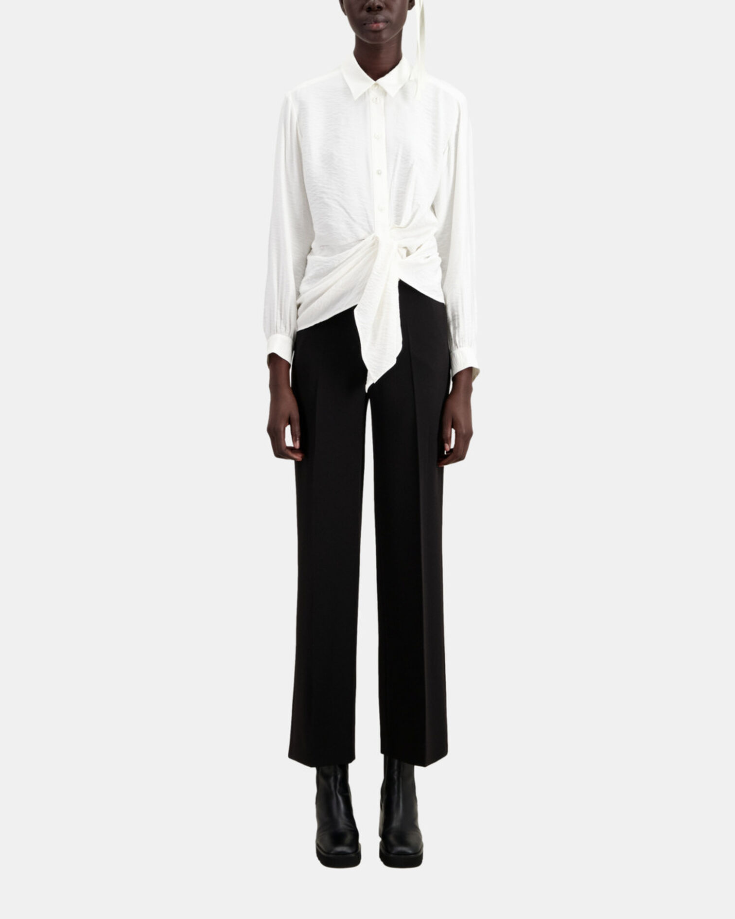 Ecru shirt with draped effect, ECRU, hi-res image number null