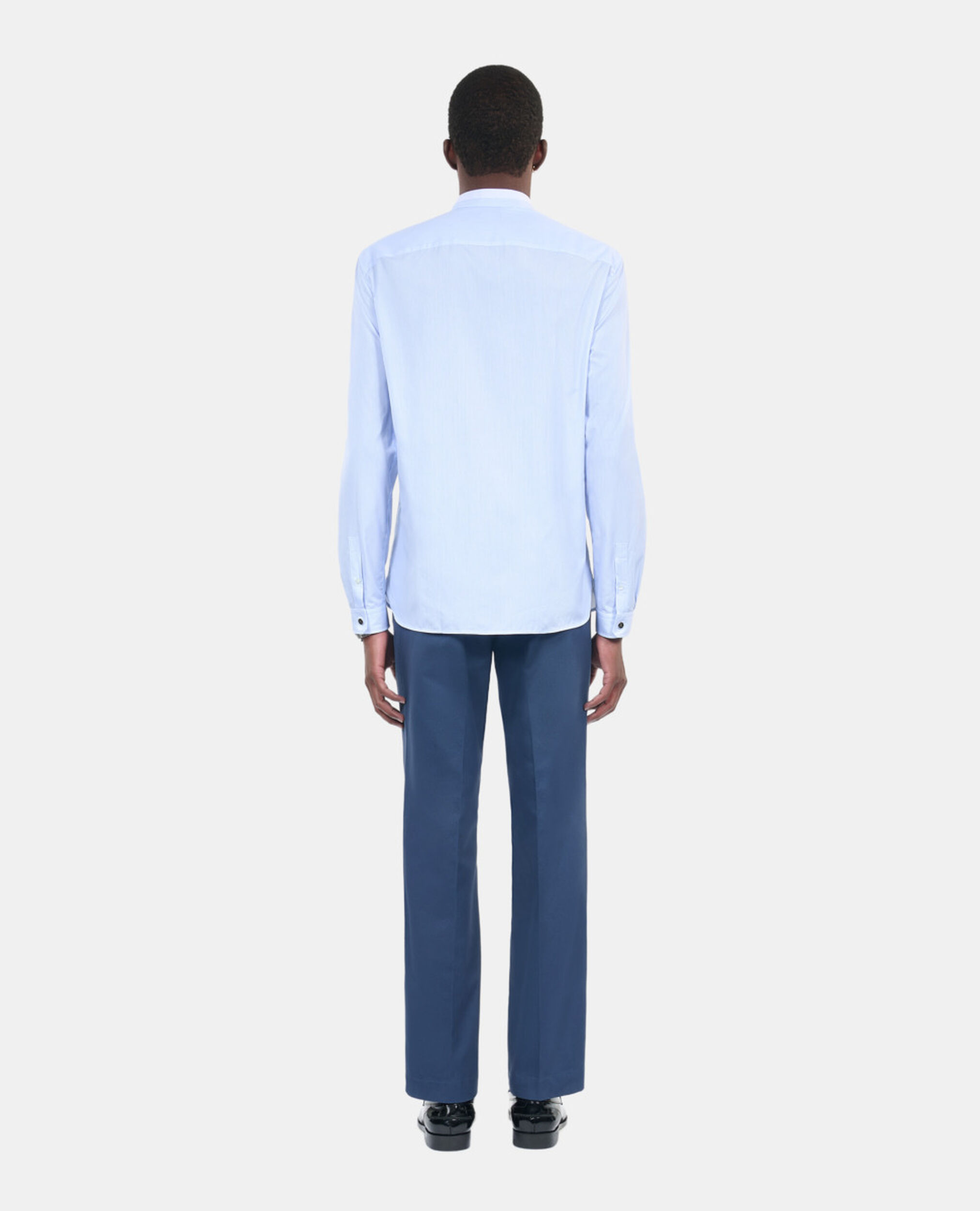 White striped formal shirt, BLUE WHITE, hi-res image number null