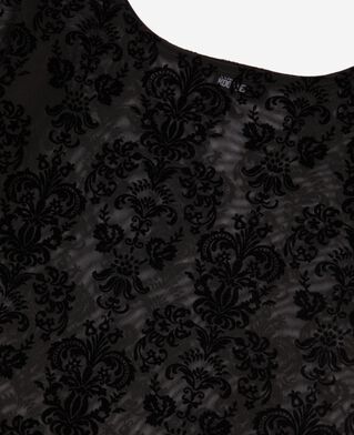 The Kooples WOMEN BLACK mesh bodysuit with black flocking