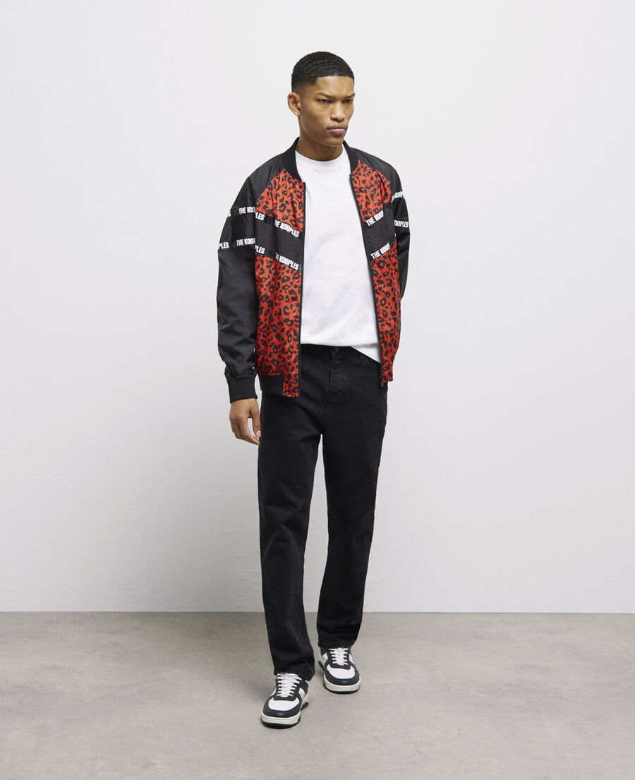 two-tone jacket with logo bands
