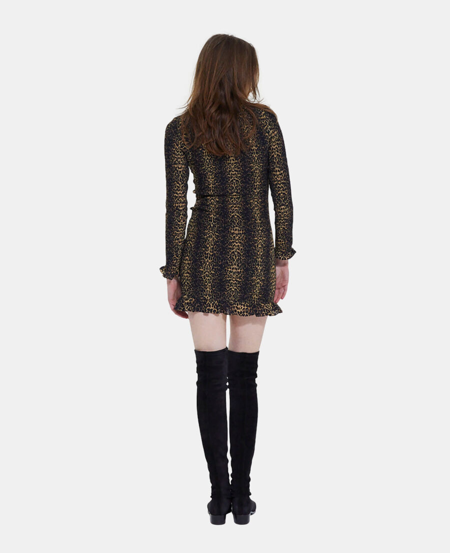kurzes kleid mit leopardenmotiv