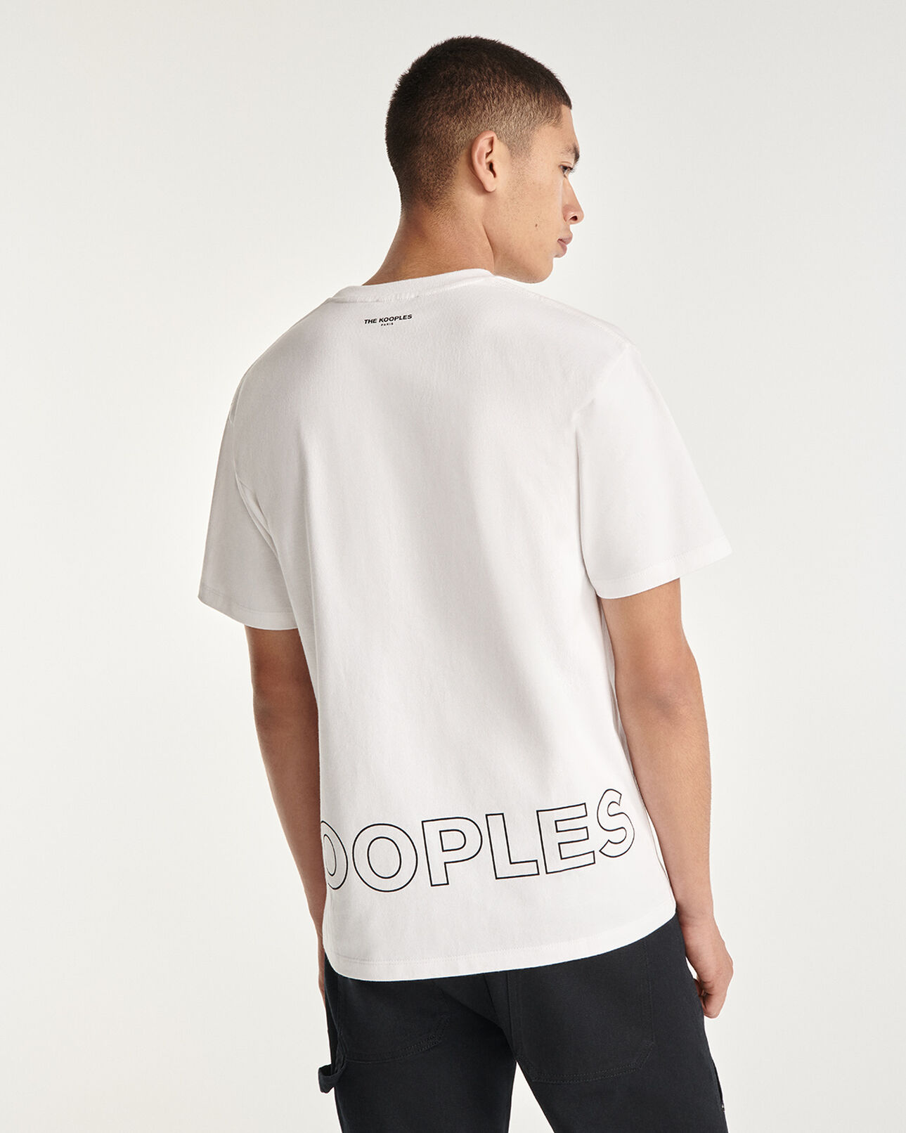 The Kooples HOMME WHITE t-shirt blanc coton imprimé the kooples