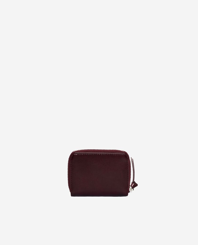 The Kooples DAMEN BORDEAUX amelia geldbörse aus bordeauxfarbenem craquelé-leder