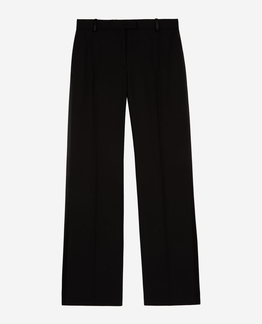 The Kooples WOMEN BLACK black wide-leg tuxedo pants