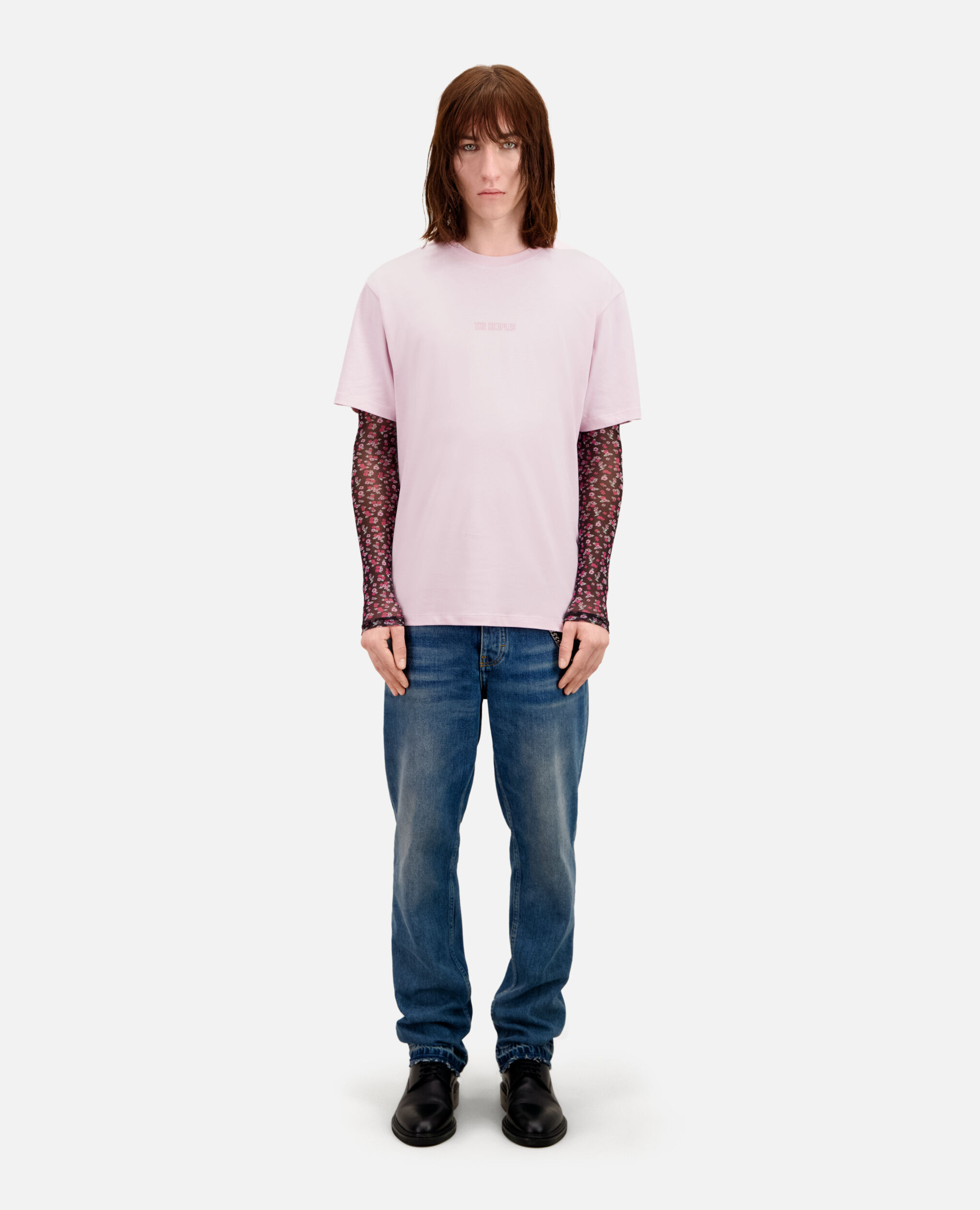 Rosa T-Shirt Herren mit Logo, PALE PINK, hi-res image number null