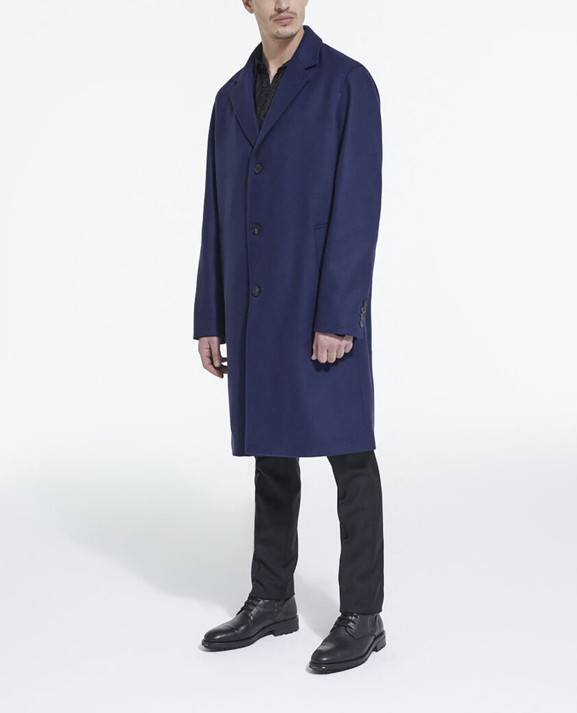 The Kooples HOMME DARK NAVY manteau en laine bleu marine