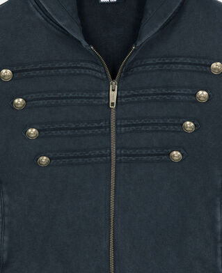 The Kooples F BLACK WASHED black officer style hoodie