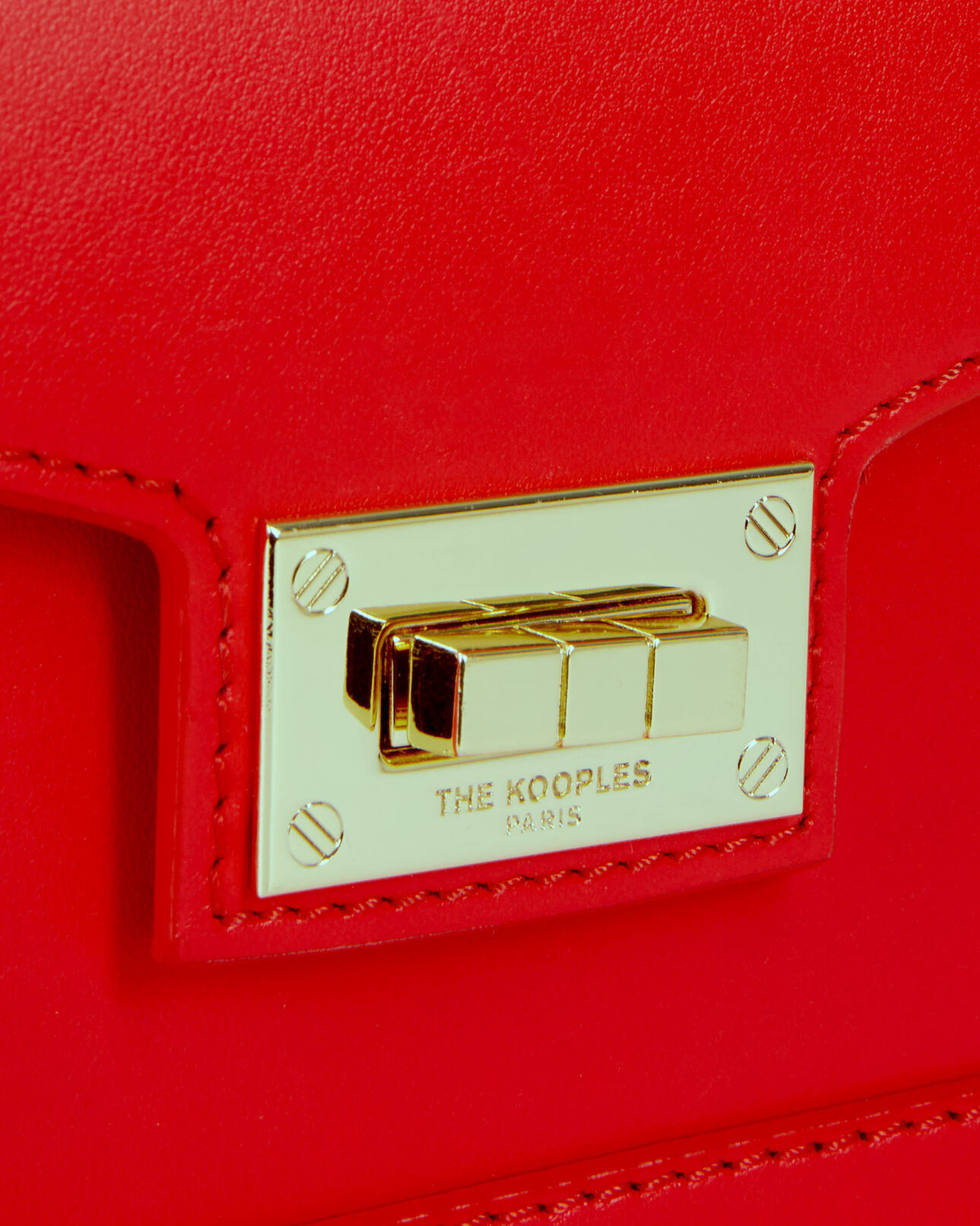 The Kooples FEMME ORANGE RED sac emily small en cuir rouge